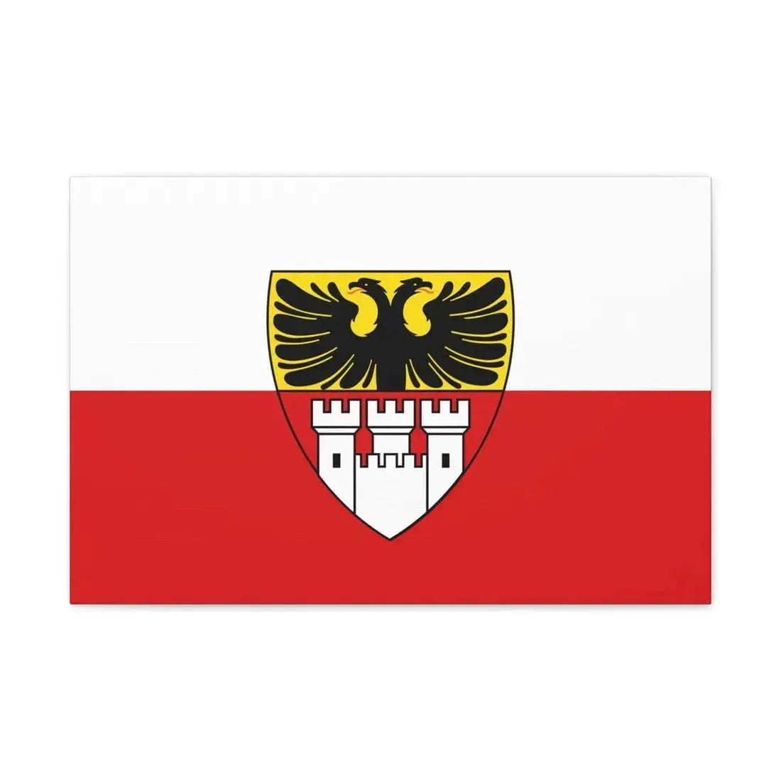 Flag of Duisburg mit Wappen Germany - Canvas Wall Art 24″ x 16″ 1.25" - The Sticker Space