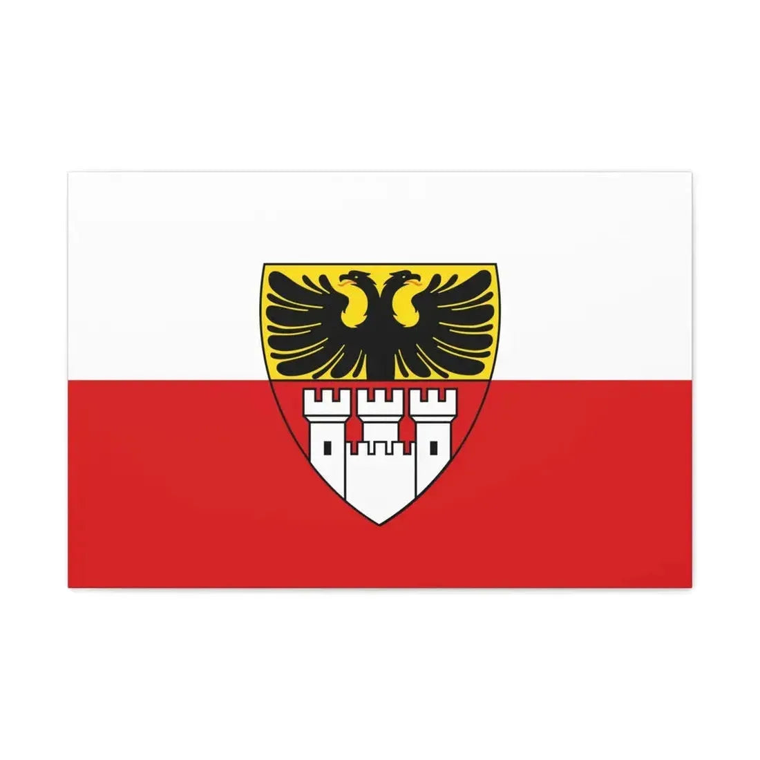 Flag of Duisburg mit Wappen Germany - Canvas Wall Art 30" x 20" 1.25" - The Sticker Space