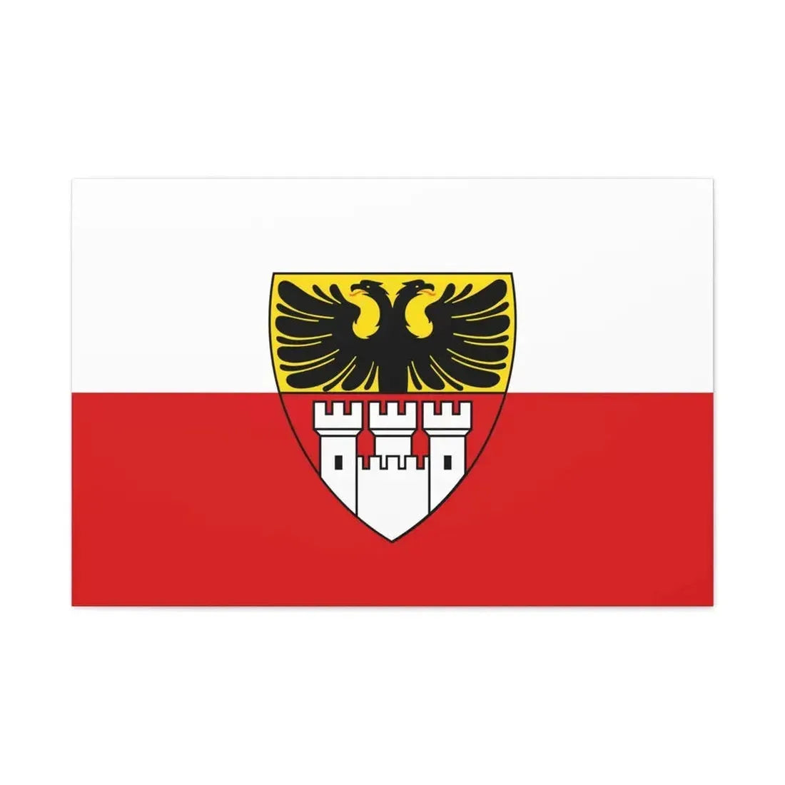Flag of Duisburg mit Wappen Germany - Canvas Wall Art 36" x 24" 1.25" - The Sticker Space