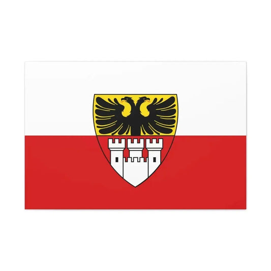 Flag of Duisburg mit Wappen Germany - Canvas Wall Art 36" x 24" 1.25" - The Sticker Space