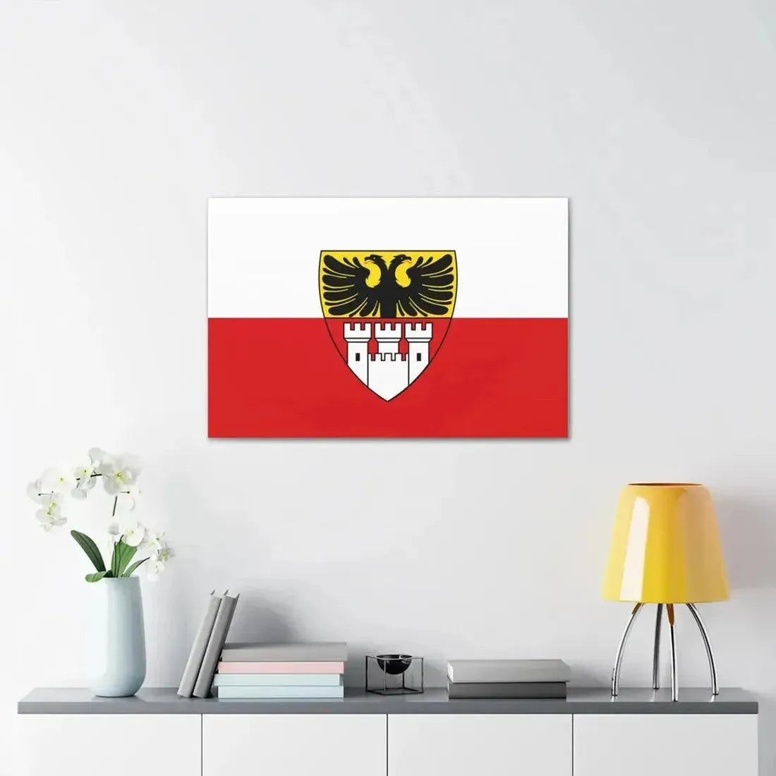 Flag of Duisburg mit Wappen Germany - Canvas Wall Art - The Sticker Space