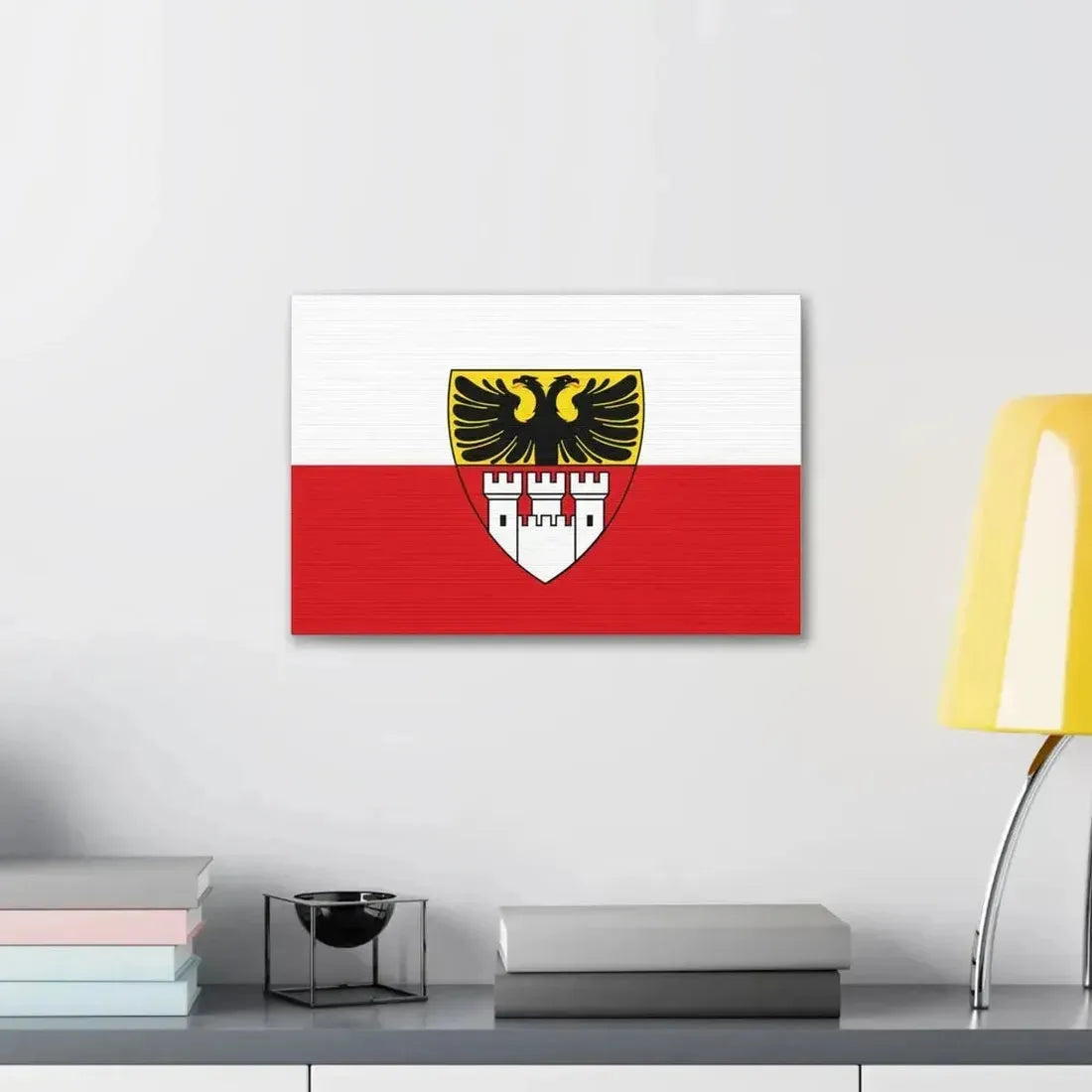 Flag of Duisburg mit Wappen Germany - Canvas Wall Art - The Sticker Space