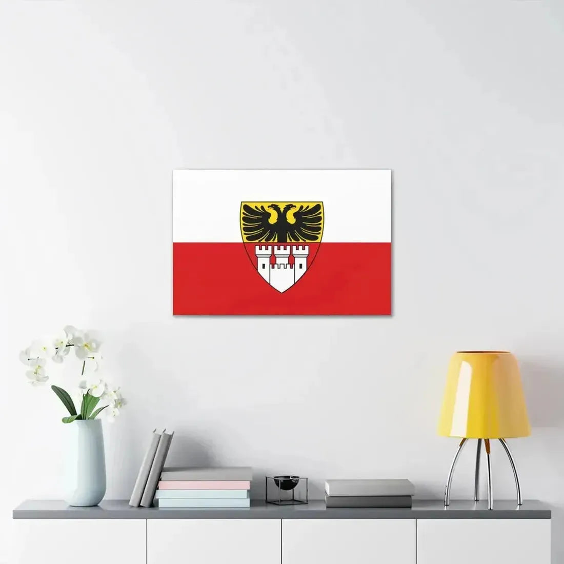 Flag of Duisburg mit Wappen Germany - Canvas Wall Art - The Sticker Space