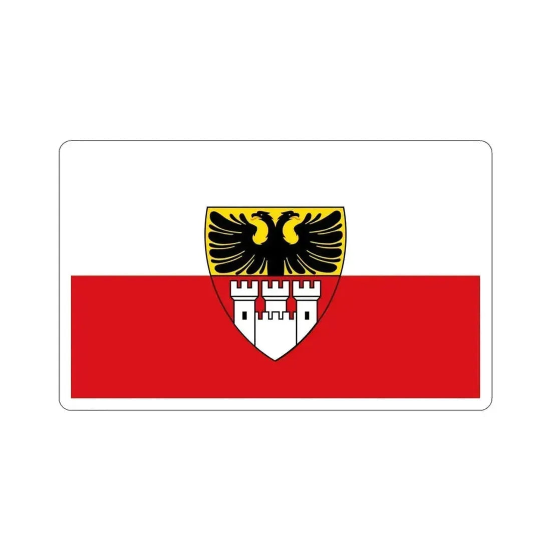 Flag of Duisburg mit Wappen Germany STICKER Vinyl Die-Cut Decal 4 Inch - The Sticker Space