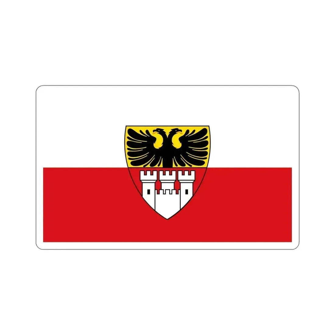 Flag of Duisburg mit Wappen Germany STICKER Vinyl Die-Cut Decal 4 Inch - The Sticker Space
