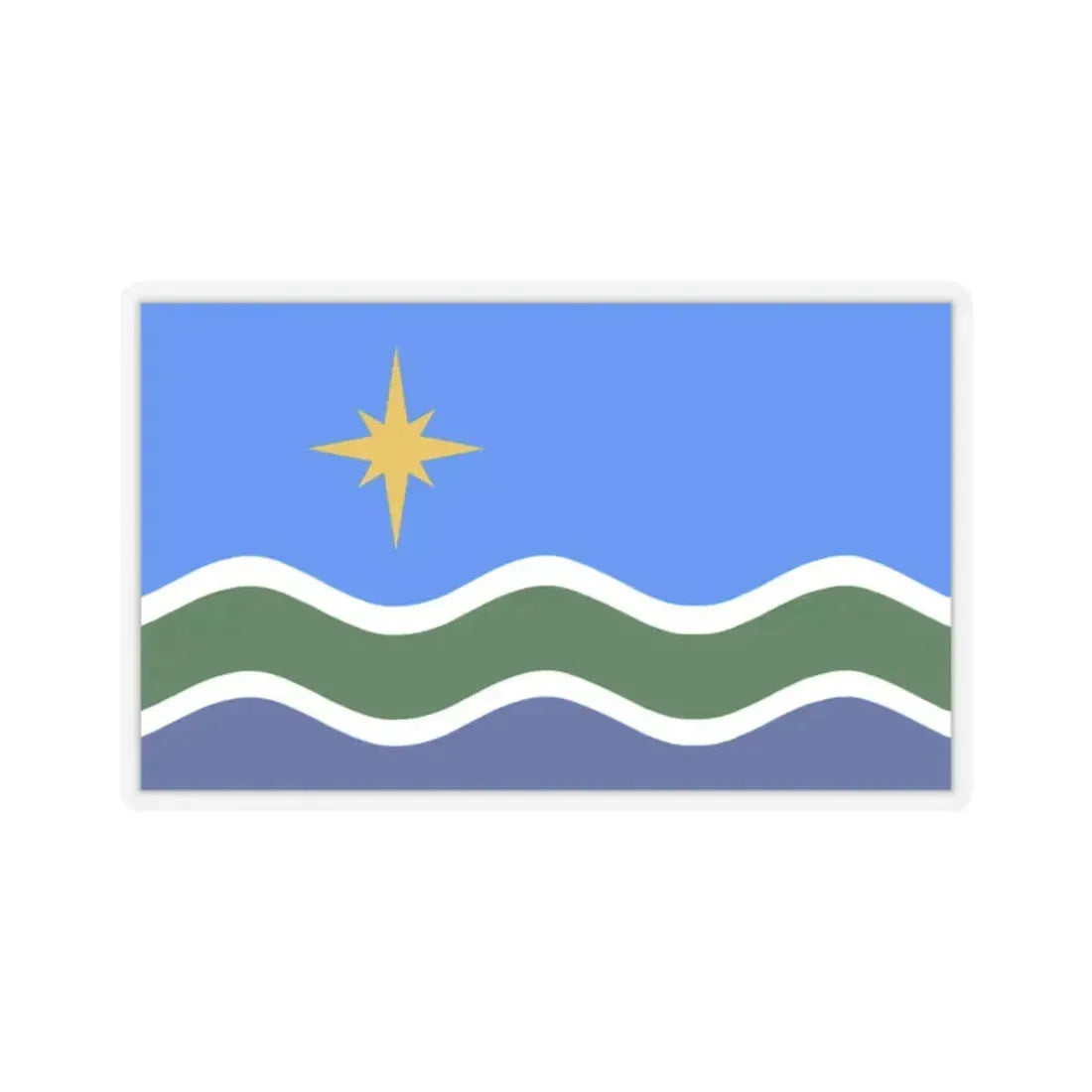 Flag of Duluth, Minnesota - STICKER Vinyl Kiss-Cut Decal 2 Inch Transparent - The Sticker Space