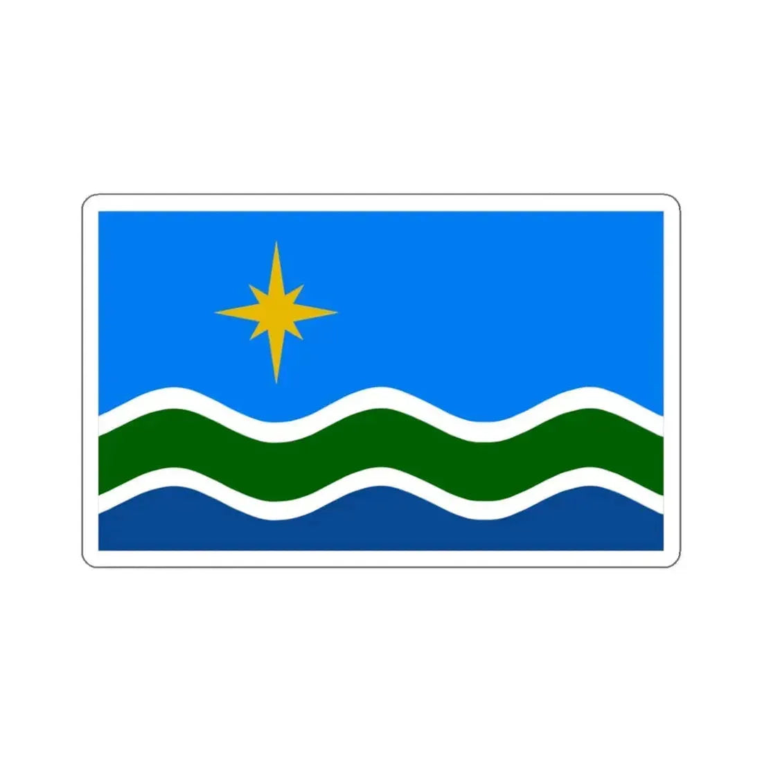 Flag of Duluth, Minnesota - STICKER Vinyl Kiss-Cut Decal 3 Inch White - The Sticker Space
