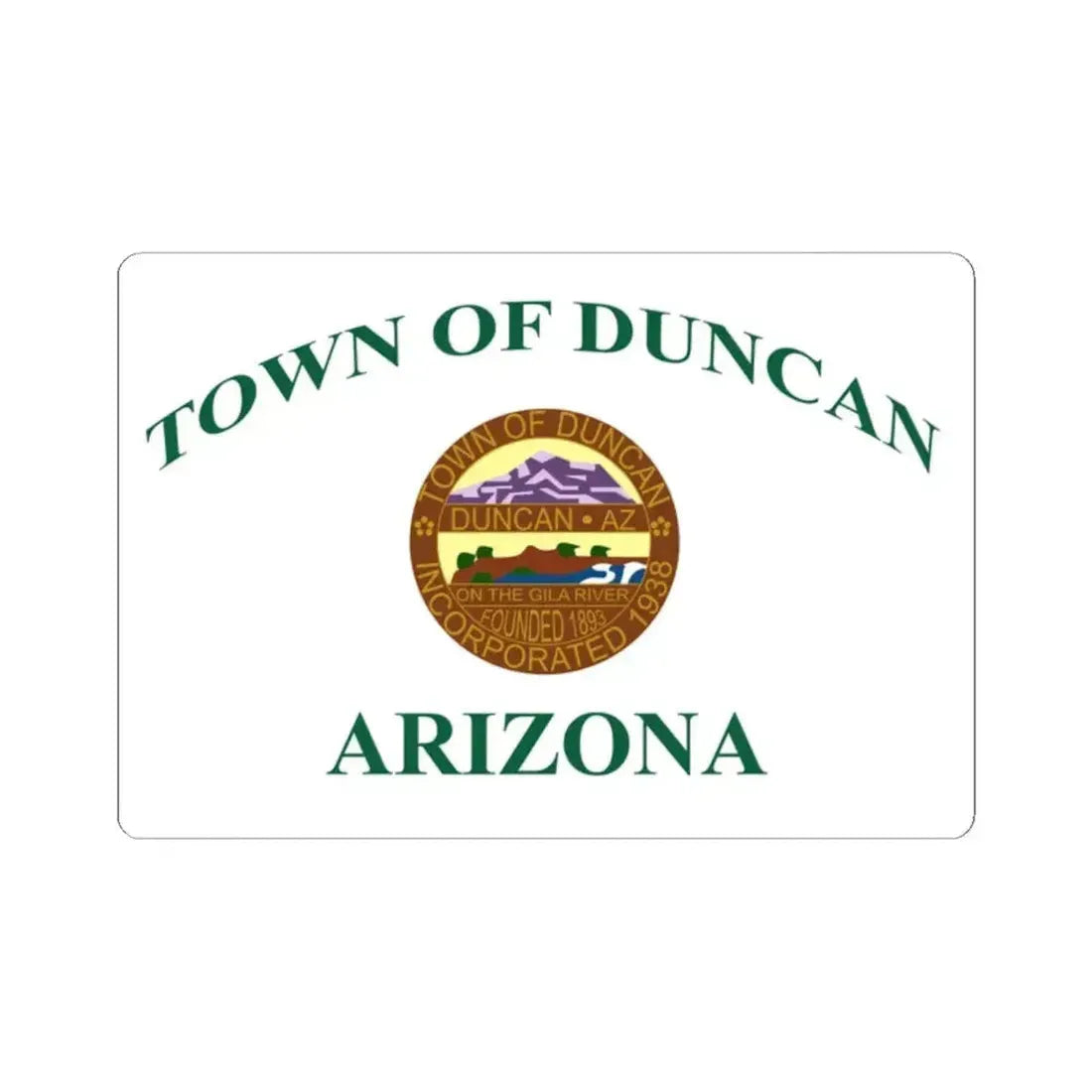 Flag of Duncan Arizona (United States) STICKER Vinyl Kiss-Cut Decal 2 Inch White - The Sticker Space