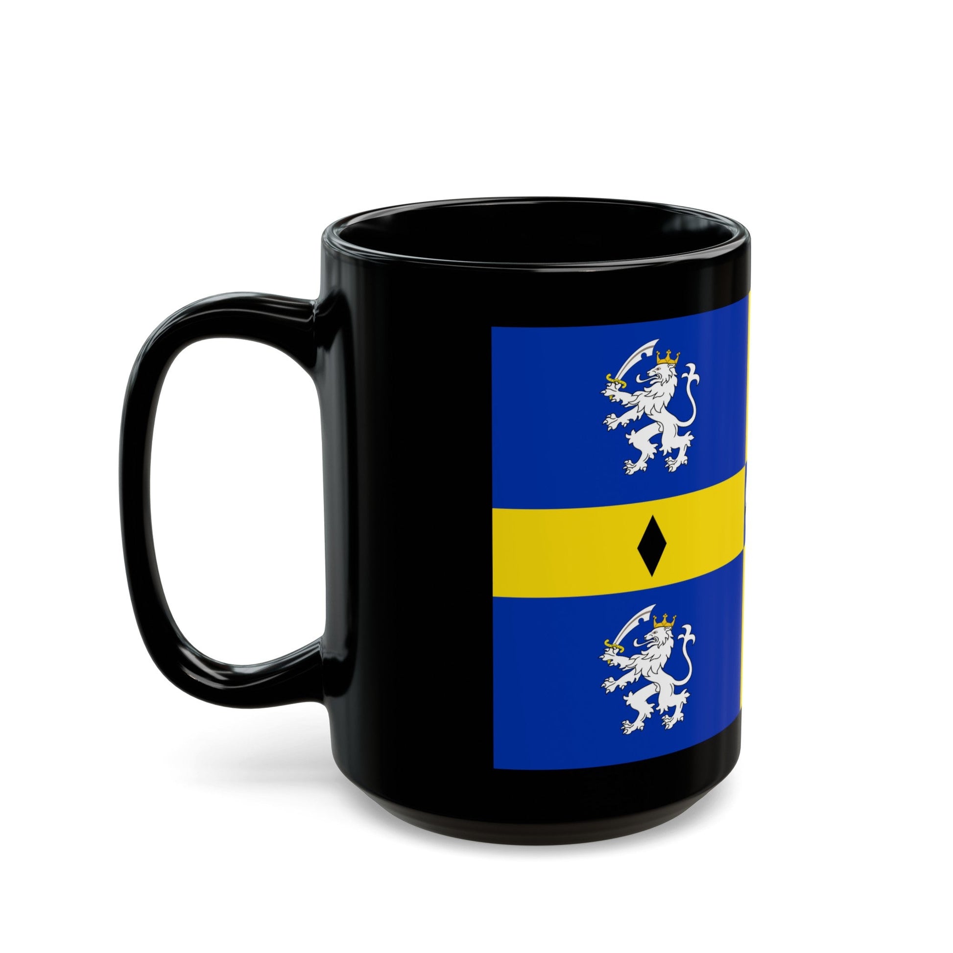 Flag of Durham County Council UK - Black Coffee Mug-The Sticker Space