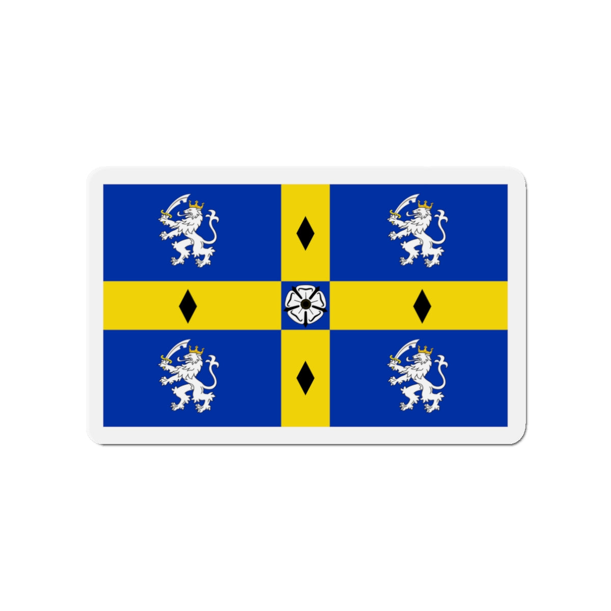 Flag of Durham County Council UK - Die-Cut Magnet-3" x 3"-The Sticker Space