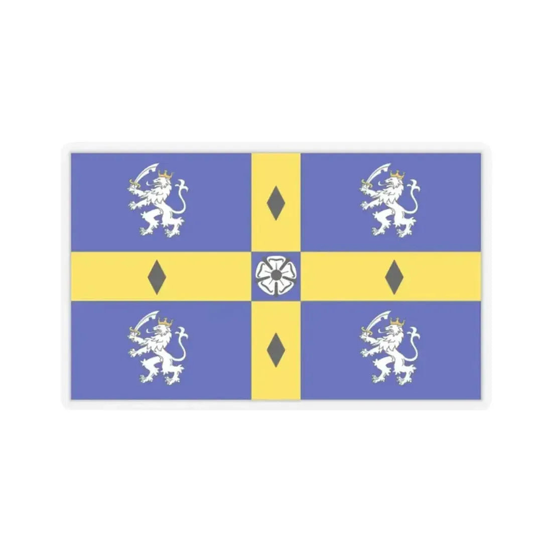 Flag of Durham County Council UK - STICKER Vinyl Kiss-Cut Decal 2 Inch Transparent - The Sticker Space