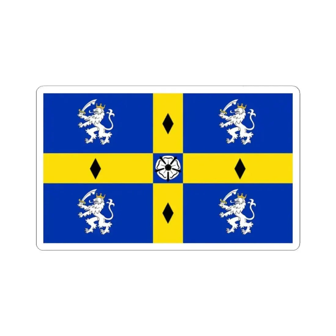 Flag of Durham County Council UK - STICKER Vinyl Kiss-Cut Decal 2 Inch White - The Sticker Space
