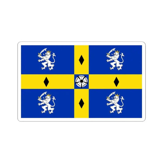 Flag of Durham County Council UK - STICKER Vinyl Kiss-Cut Decal 2 Inch White - The Sticker Space