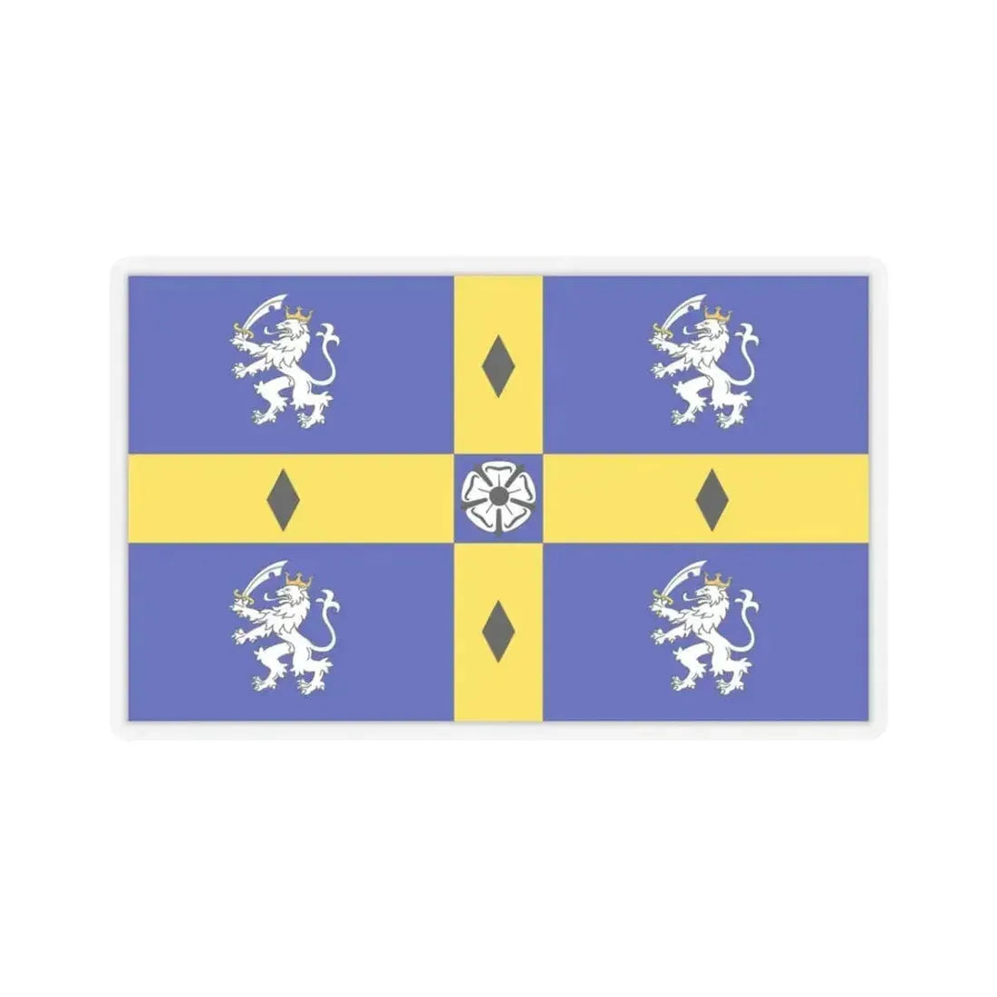 Flag of Durham County Council UK - STICKER Vinyl Kiss-Cut Decal 3 Inch Transparent - The Sticker Space