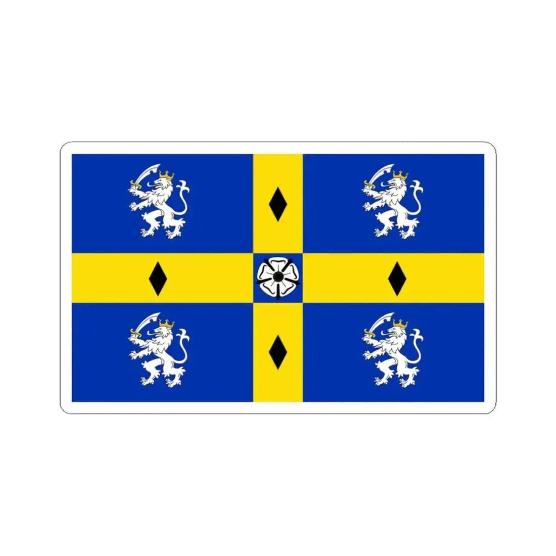 Flag of Durham County Council UK - STICKER Vinyl Kiss-Cut Decal 3 Inch White - The Sticker Space
