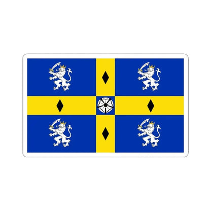 Flag of Durham County Council UK - STICKER Vinyl Kiss-Cut Decal 3 Inch White - The Sticker Space