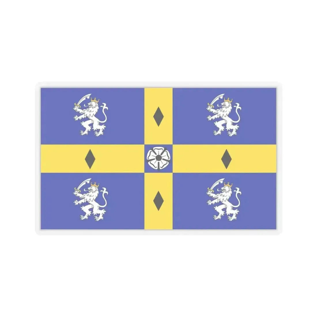 Flag of Durham County Council UK - STICKER Vinyl Kiss-Cut Decal 4 Inch Transparent - The Sticker Space