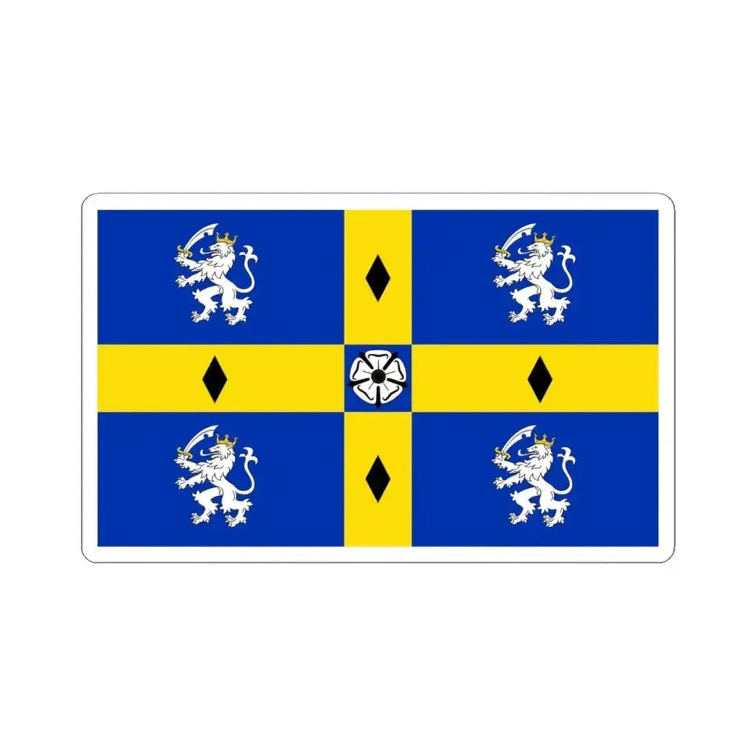 Flag of Durham County Council UK - STICKER Vinyl Kiss-Cut Decal 4 Inch White - The Sticker Space