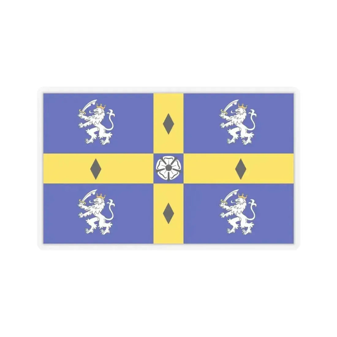 Flag of Durham County Council UK - STICKER Vinyl Kiss-Cut Decal 6 Inch Transparent - The Sticker Space