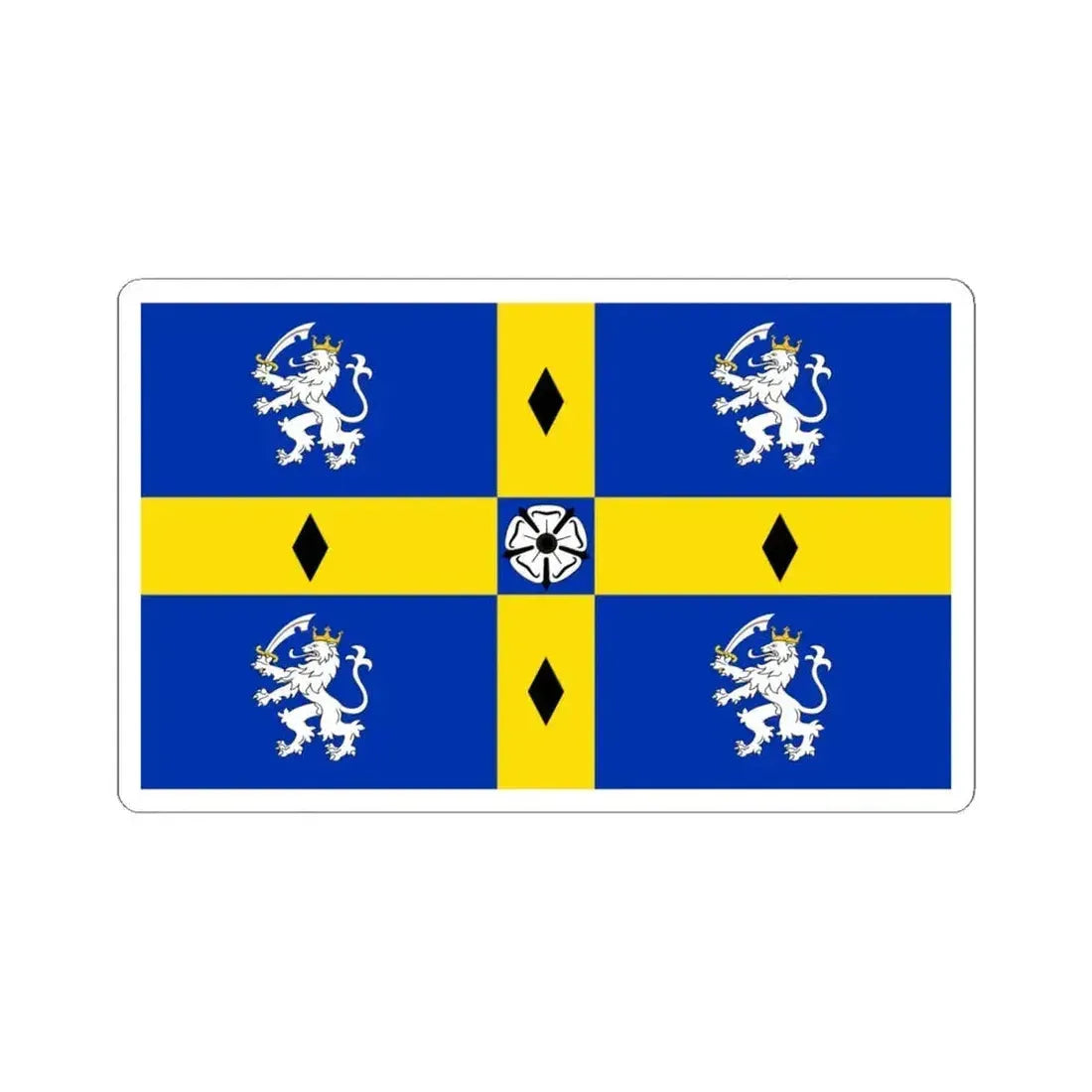 Flag of Durham County Council UK - STICKER Vinyl Kiss-Cut Decal 6 Inch White - The Sticker Space