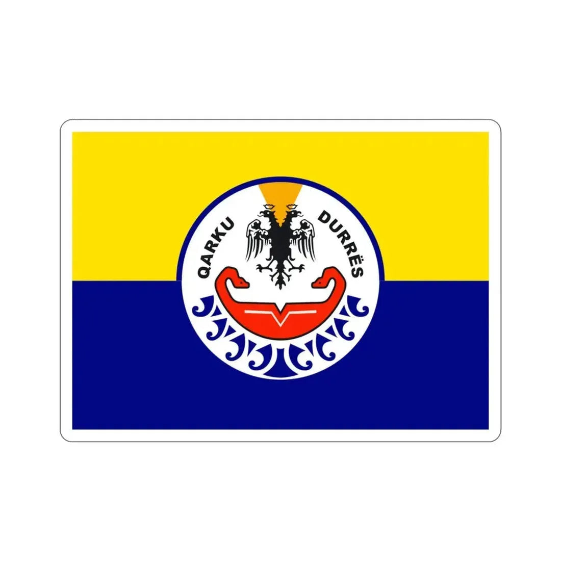 Flag of Durrës Albania STICKER Vinyl Die-Cut Decal 3 Inch - The Sticker Space