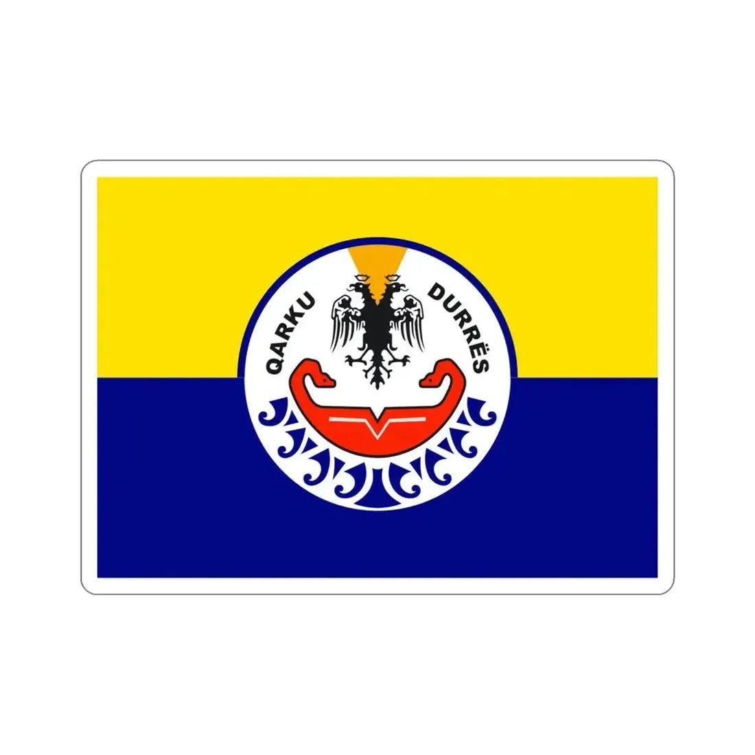 Flag of Durrës Albania STICKER Vinyl Die-Cut Decal 4 Inch - The Sticker Space