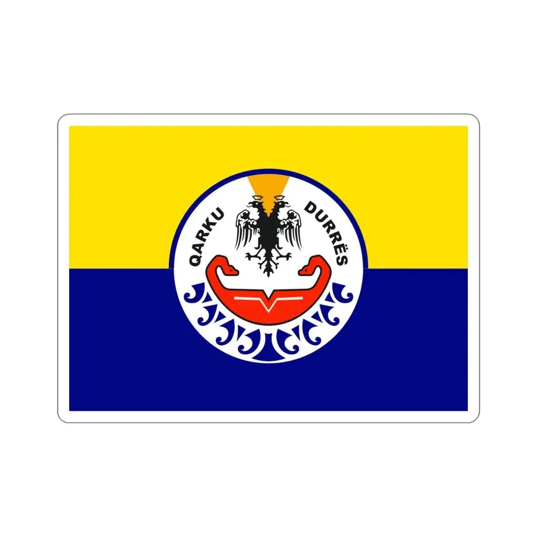 Flag of Durrës Albania STICKER Vinyl Die-Cut Decal 4 Inch - The Sticker Space