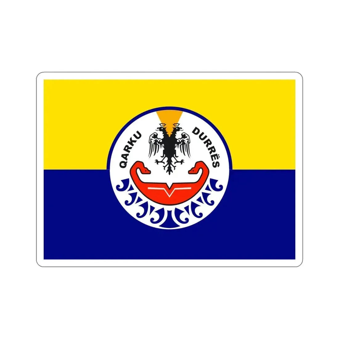 Flag of Durrës Albania STICKER Vinyl Die-Cut Decal 5 Inch - The Sticker Space