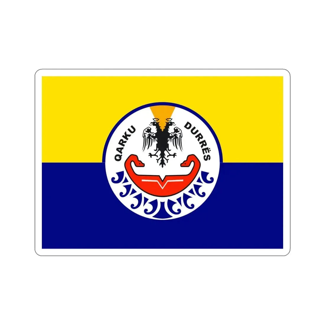 Flag of Durrës Albania STICKER Vinyl Die-Cut Decal 5 Inch - The Sticker Space