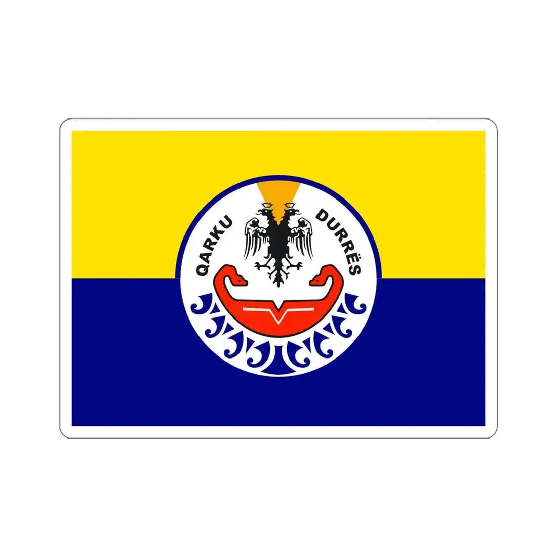 Flag of Durrës Albania STICKER Vinyl Die-Cut Decal 6 Inch - The Sticker Space