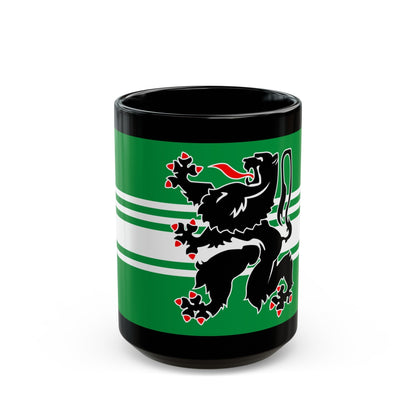 Flag of East Flanders Belgium - Black Coffee Mug-15oz-The Sticker Space