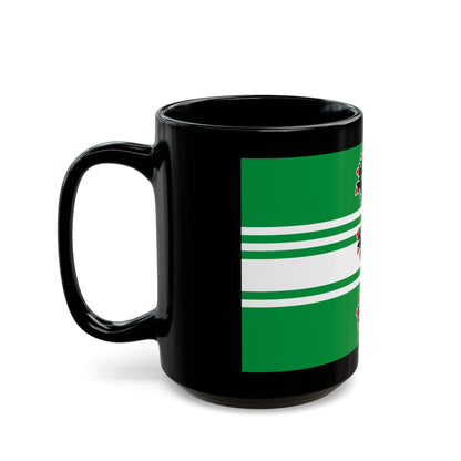 Flag of East Flanders Belgium - Black Coffee Mug-The Sticker Space