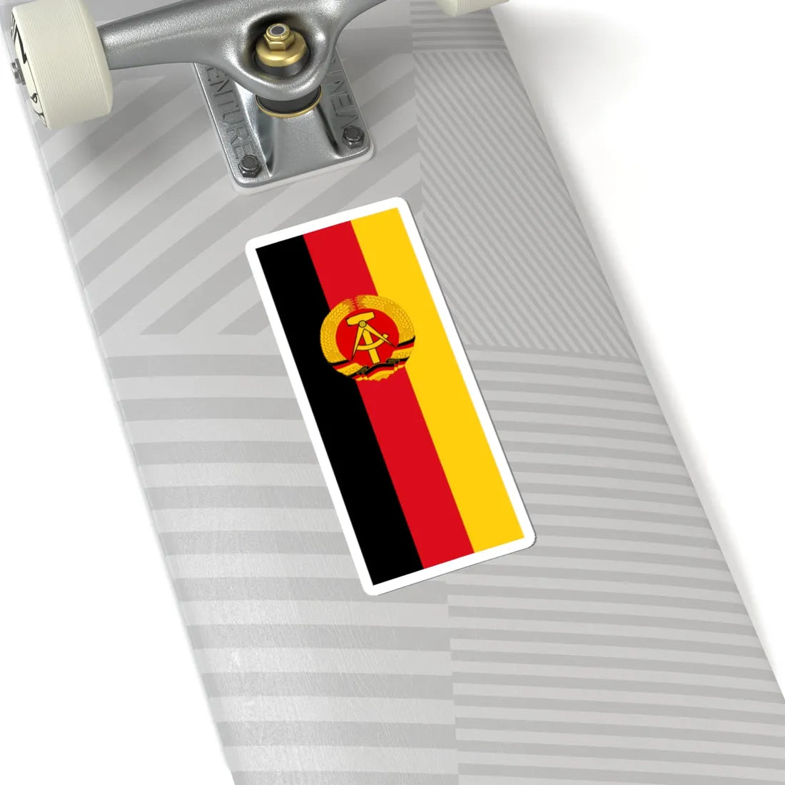 Flag of East Germany Hanging alternative version (Coat of Arms) STICKER Vinyl Kiss-Cut Decal - The Sticker Space