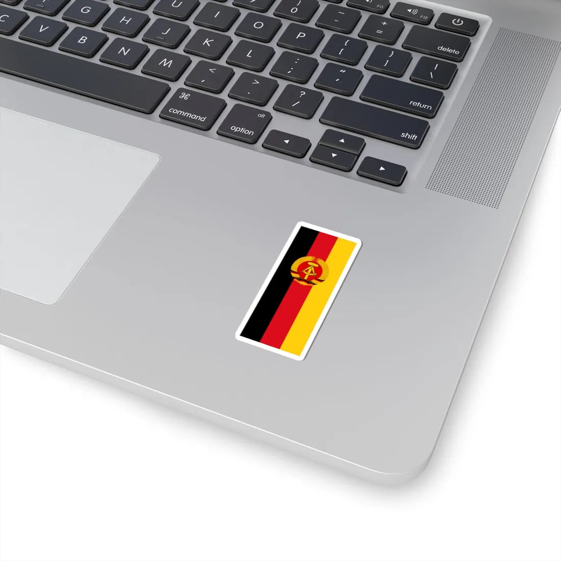 Flag of East Germany Hanging alternative version (Coat of Arms) STICKER Vinyl Kiss-Cut Decal - The Sticker Space