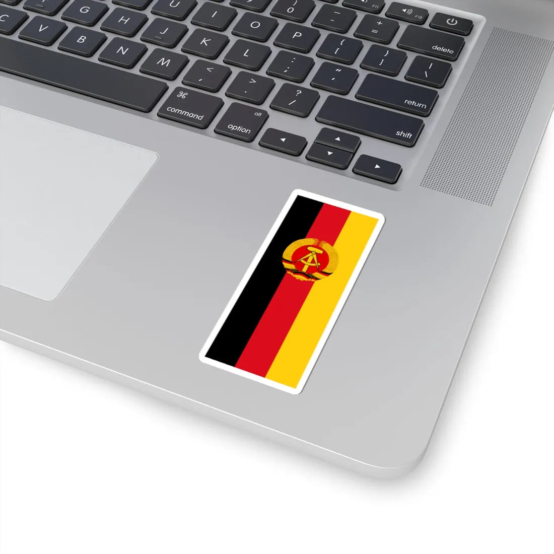 Flag of East Germany Hanging alternative version (Coat of Arms) STICKER Vinyl Kiss-Cut Decal - The Sticker Space