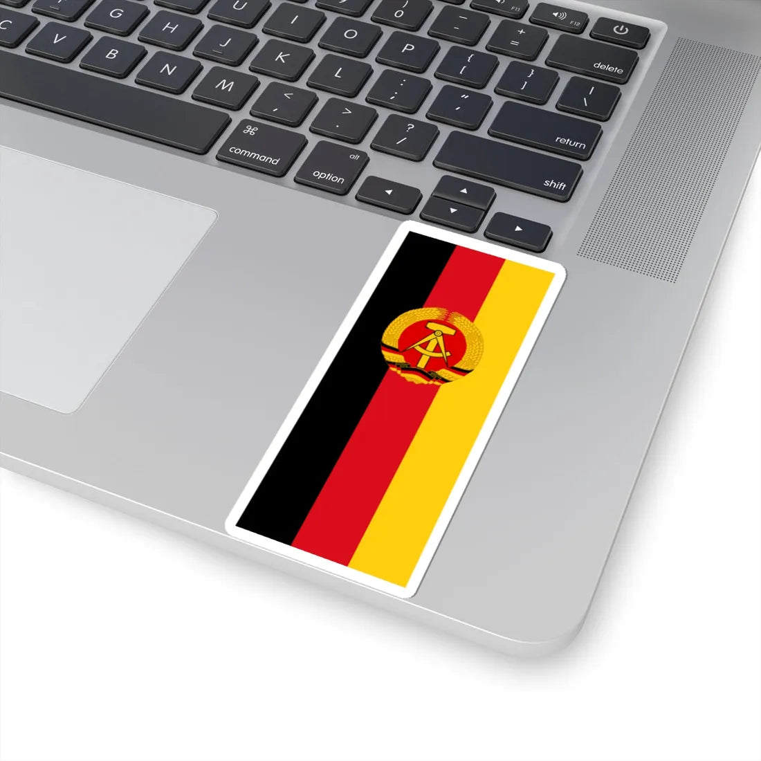 Flag of East Germany Hanging alternative version (Coat of Arms) STICKER Vinyl Kiss-Cut Decal - The Sticker Space