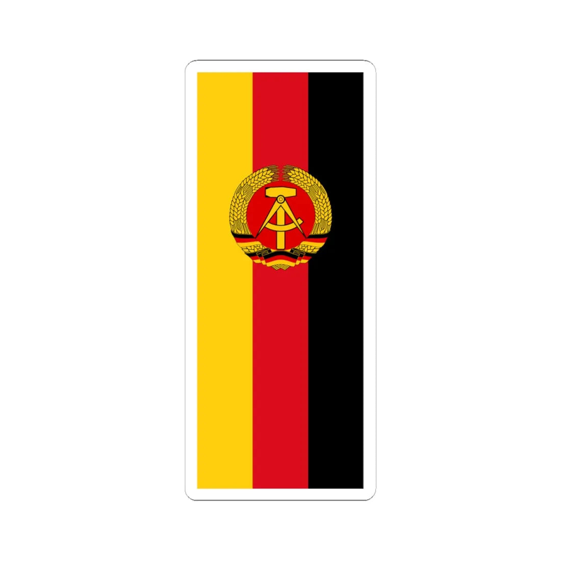 Flag of East Germany Hanging (Coat of Arms) STICKER Vinyl Kiss-Cut Decal 6 Inch White - The Sticker Space