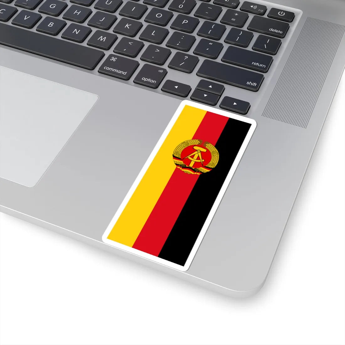 Flag of East Germany Hanging (Coat of Arms) STICKER Vinyl Kiss-Cut Decal - The Sticker Space