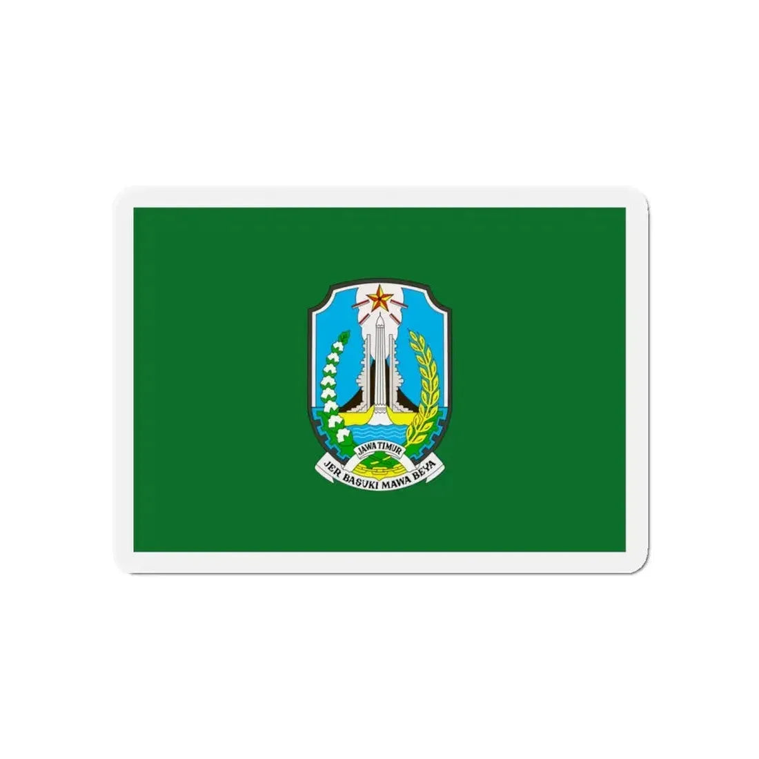 Flag of East Java Indonesia - Refrigerator Magnet 4 Inch - The Sticker Space