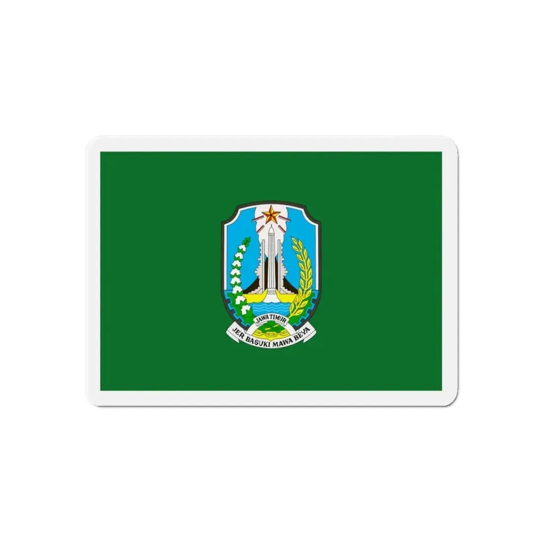 Flag of East Java Indonesia - Refrigerator Magnet 6 Inch - The Sticker Space