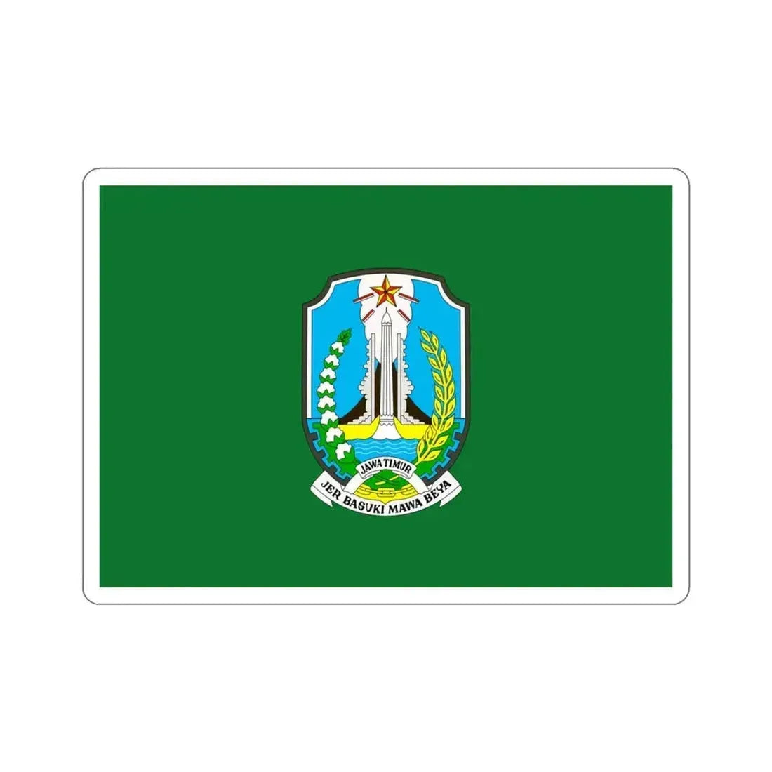 Flag of East Java Indonesia STICKER Vinyl Die-Cut Decal 3 Inch - The Sticker Space
