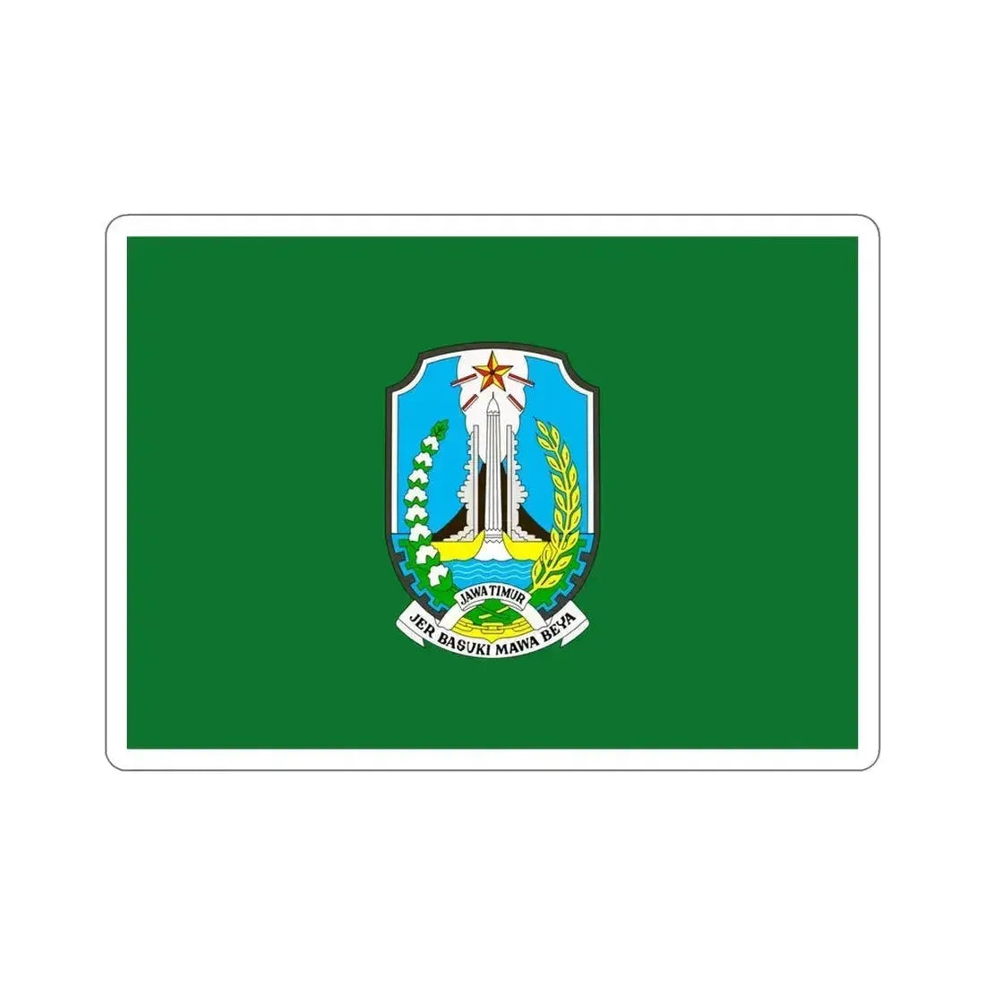 Flag of East Java Indonesia STICKER Vinyl Die-Cut Decal 4 Inch - The Sticker Space