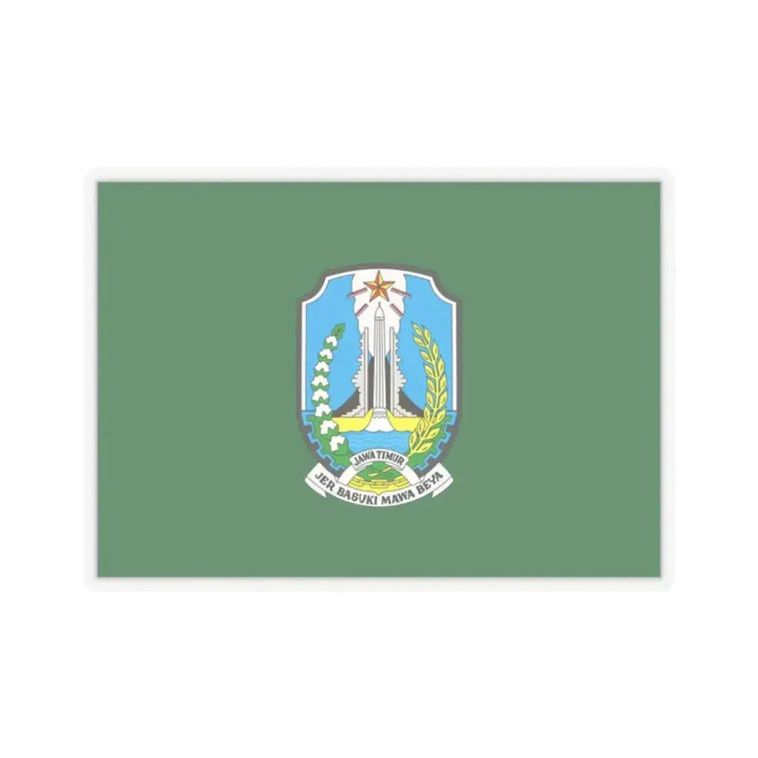 Flag of East Java Indonesia - STICKER Vinyl Kiss-Cut Decal 2 Inch Transparent - The Sticker Space