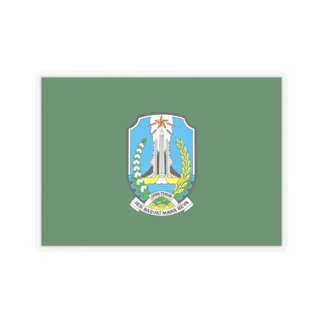 Flag of East Java Indonesia - STICKER Vinyl Kiss-Cut Decal 3 Inch Transparent - The Sticker Space