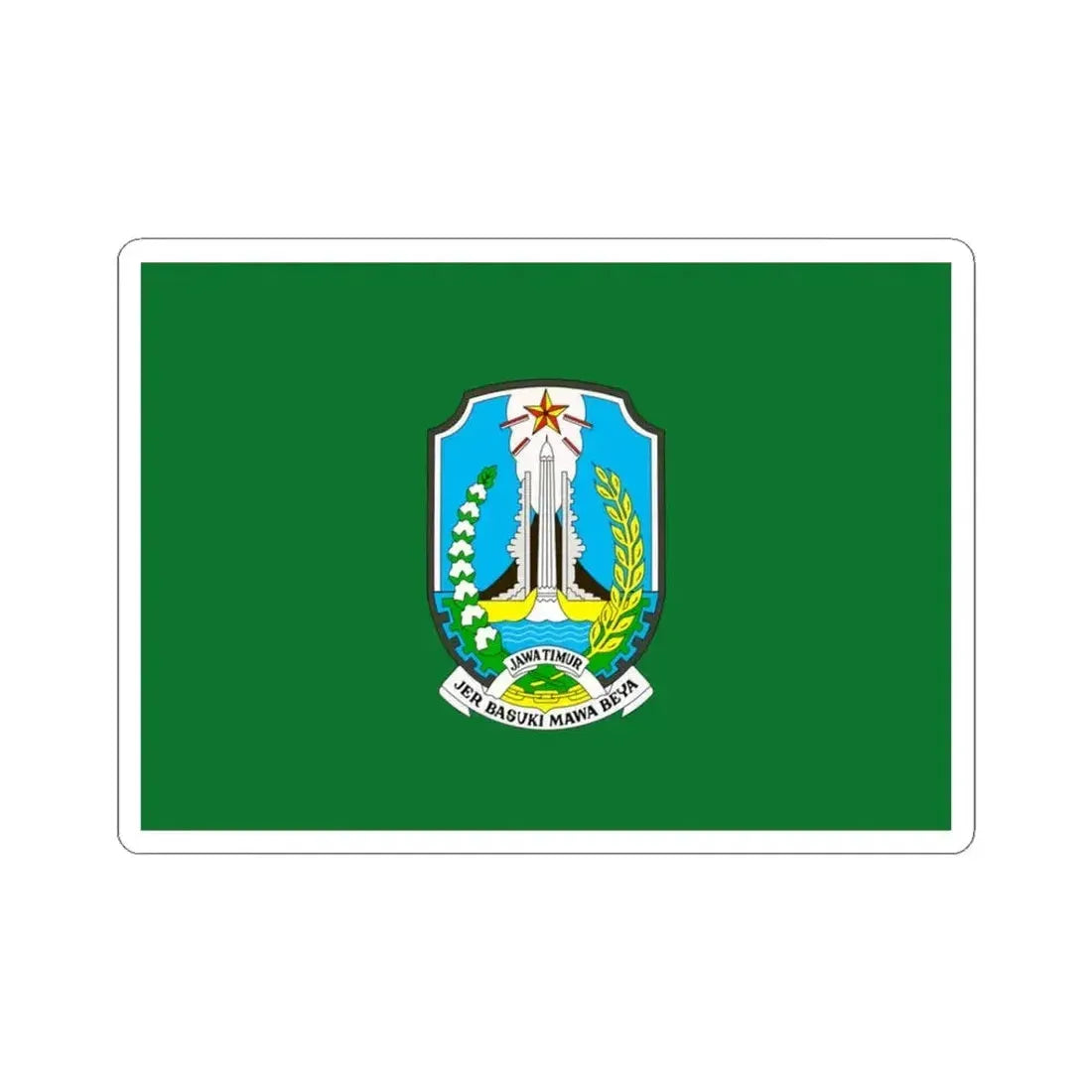Flag of East Java Indonesia - STICKER Vinyl Kiss-Cut Decal 3 Inch White - The Sticker Space