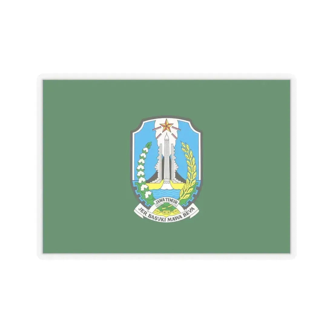 Flag of East Java Indonesia - STICKER Vinyl Kiss-Cut Decal 4 Inch Transparent - The Sticker Space