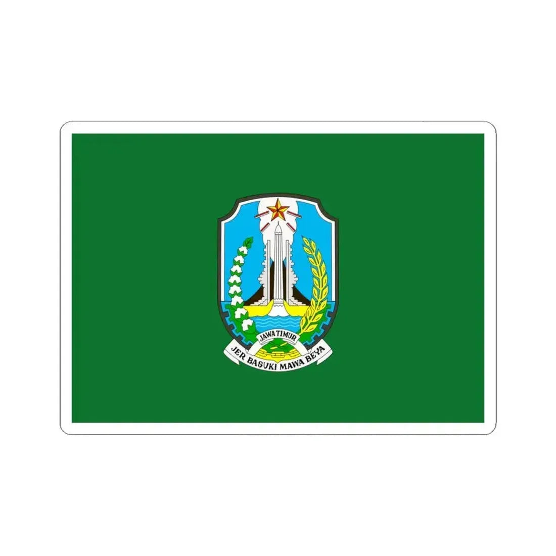 Flag of East Java Indonesia - STICKER Vinyl Kiss-Cut Decal 4 Inch White - The Sticker Space