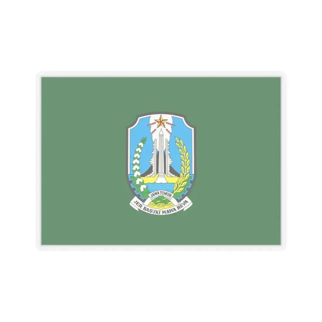 Flag of East Java Indonesia - STICKER Vinyl Kiss-Cut Decal 6 Inch Transparent - The Sticker Space