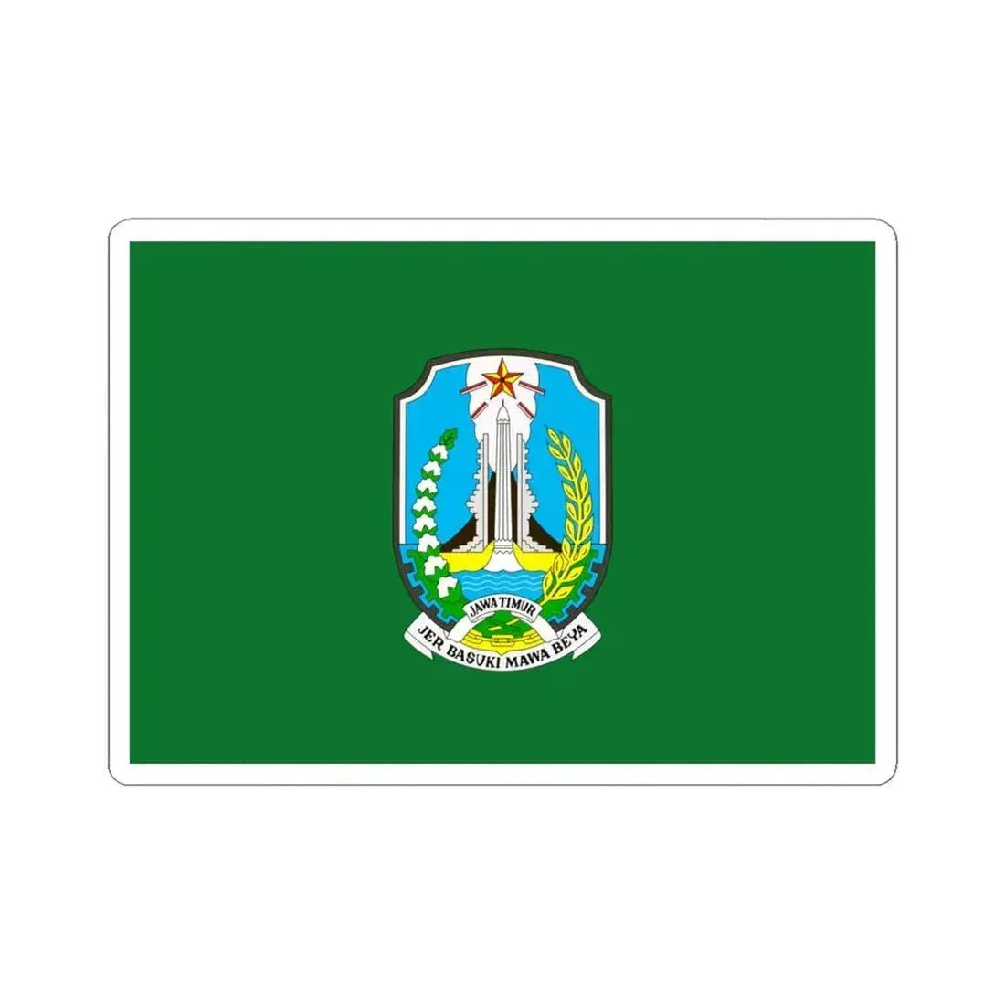 Flag of East Java Indonesia - STICKER Vinyl Kiss-Cut Decal 6 Inch White - The Sticker Space