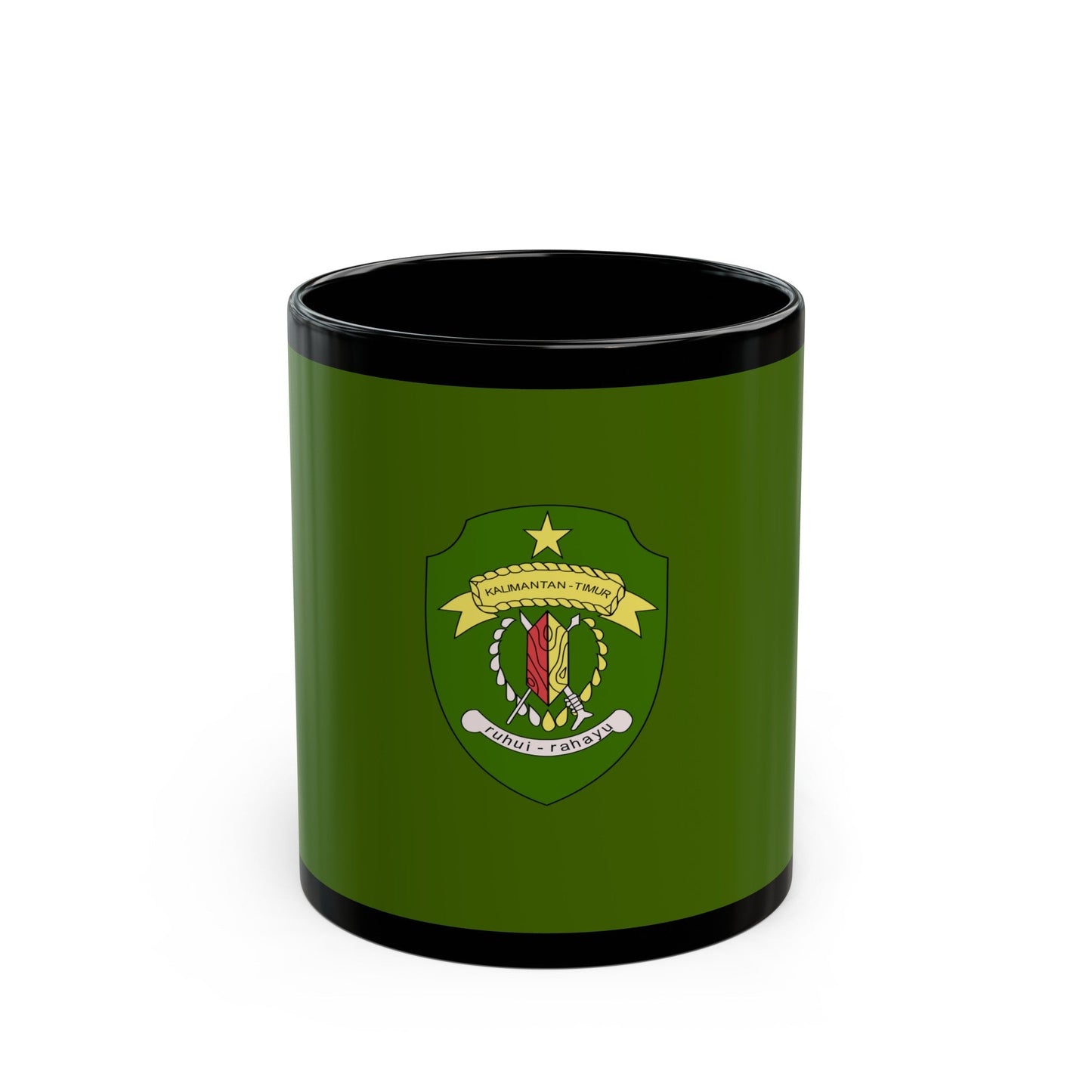 Flag of East Kalimantan Indonesia - Black Coffee Mug-11oz-The Sticker Space